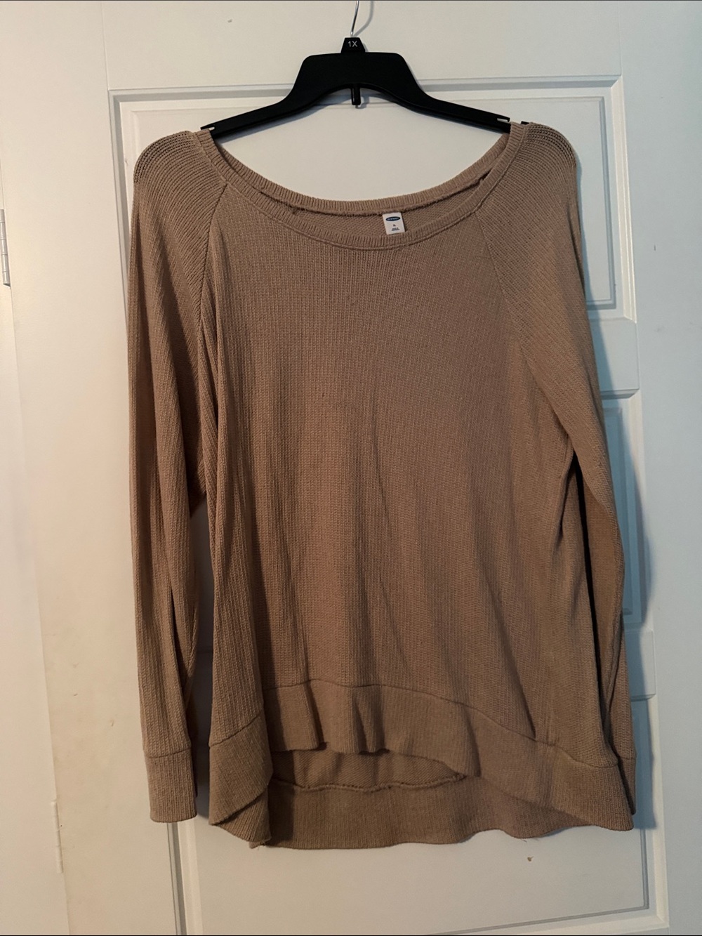 Old Navy Women's Scoop Neck Waffle Knit Sweater - Taupe